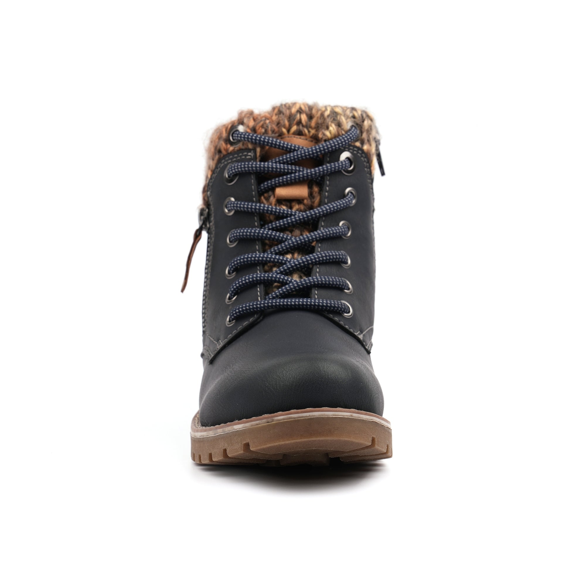 Lunar GLB123 Millie Ladies Navy Blue Waterproof Zip & Lace Ankle Boots, alternate product view 5.