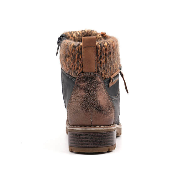Lunar GLB123 Millie Ladies Navy Blue Waterproof Zip & Lace Ankle Boots, alternate product view 6.