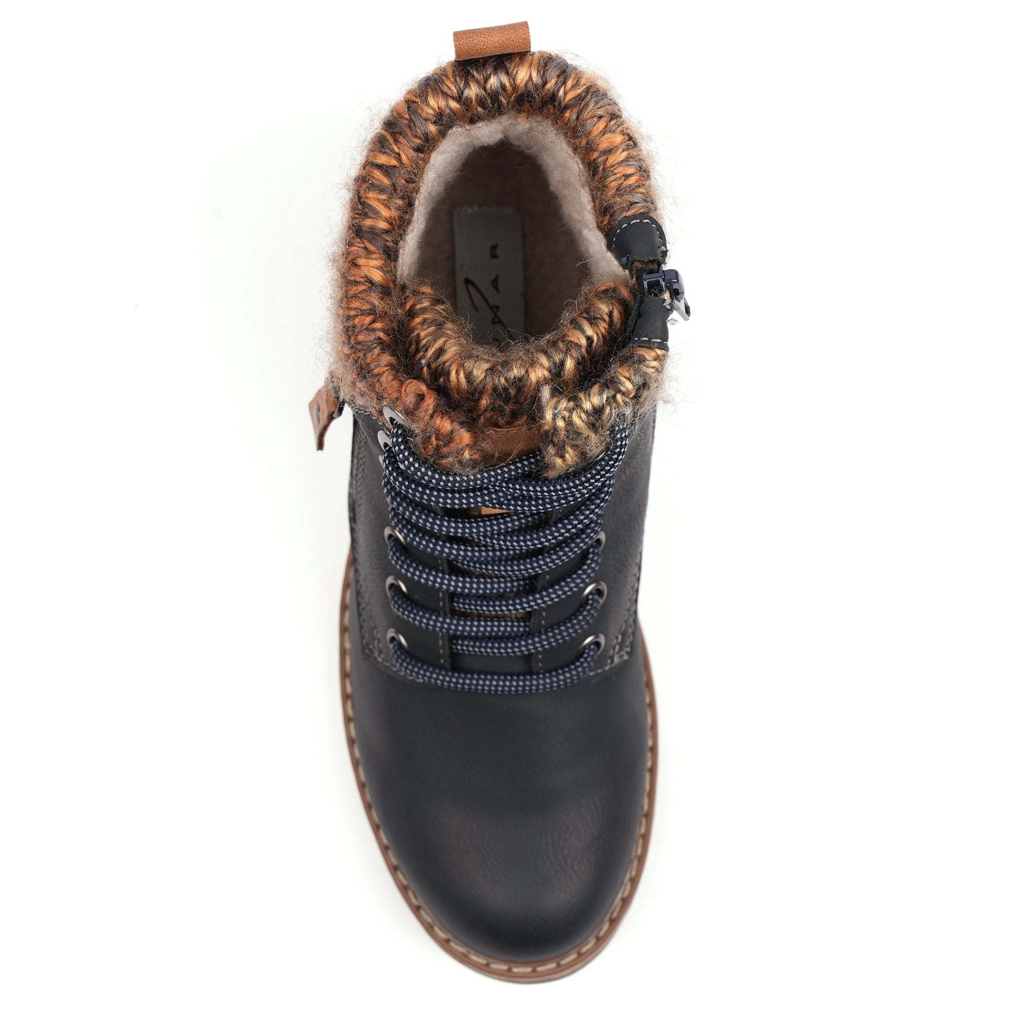 Lunar GLB123 Millie Ladies Navy Blue Waterproof Zip & Lace Ankle Boots, alternate product view 7.