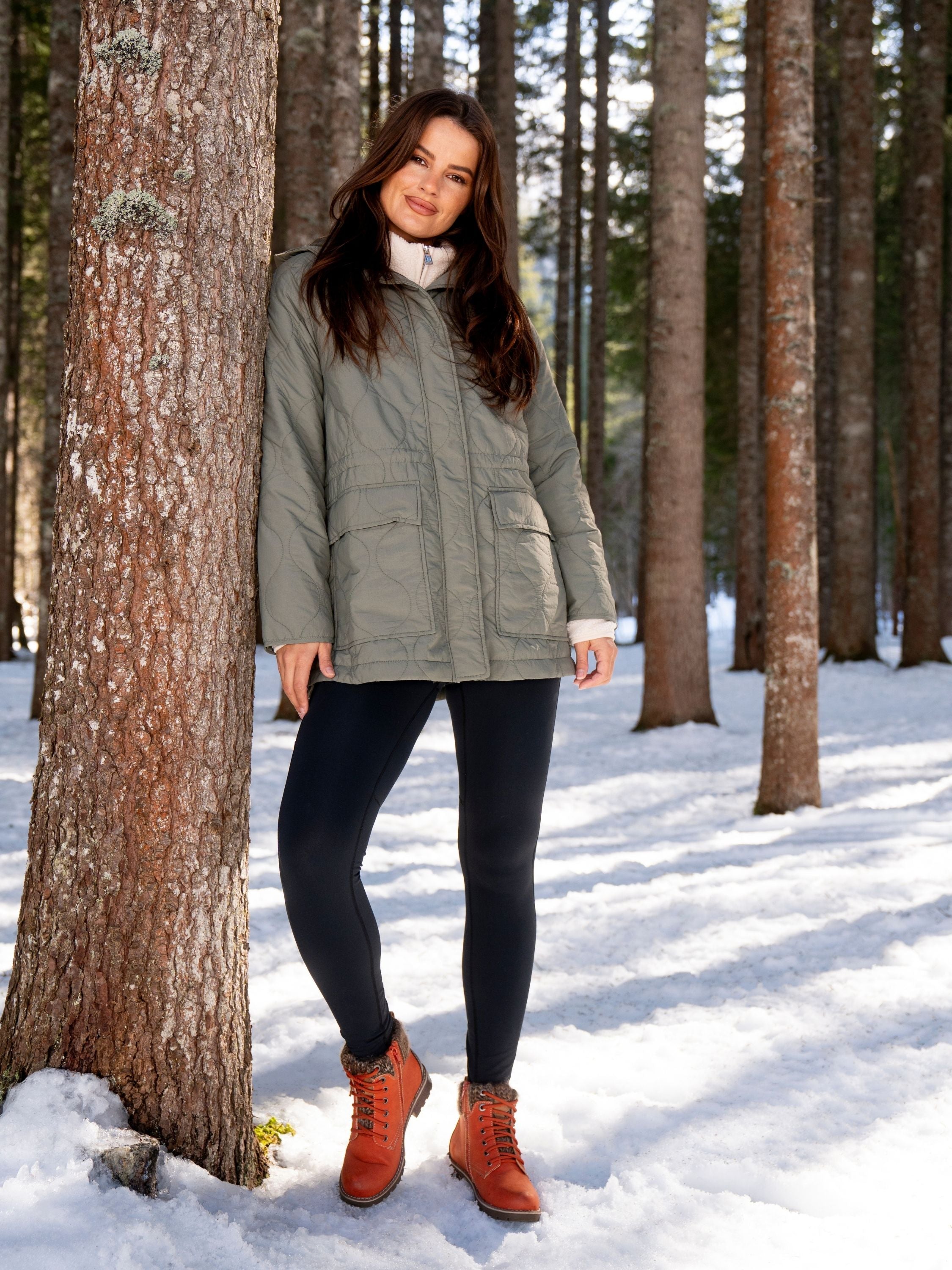 Lunar GLB123 Millie Ladies Orange Waterproof Zip & Lace Ankle Boots, alternate product view 3.