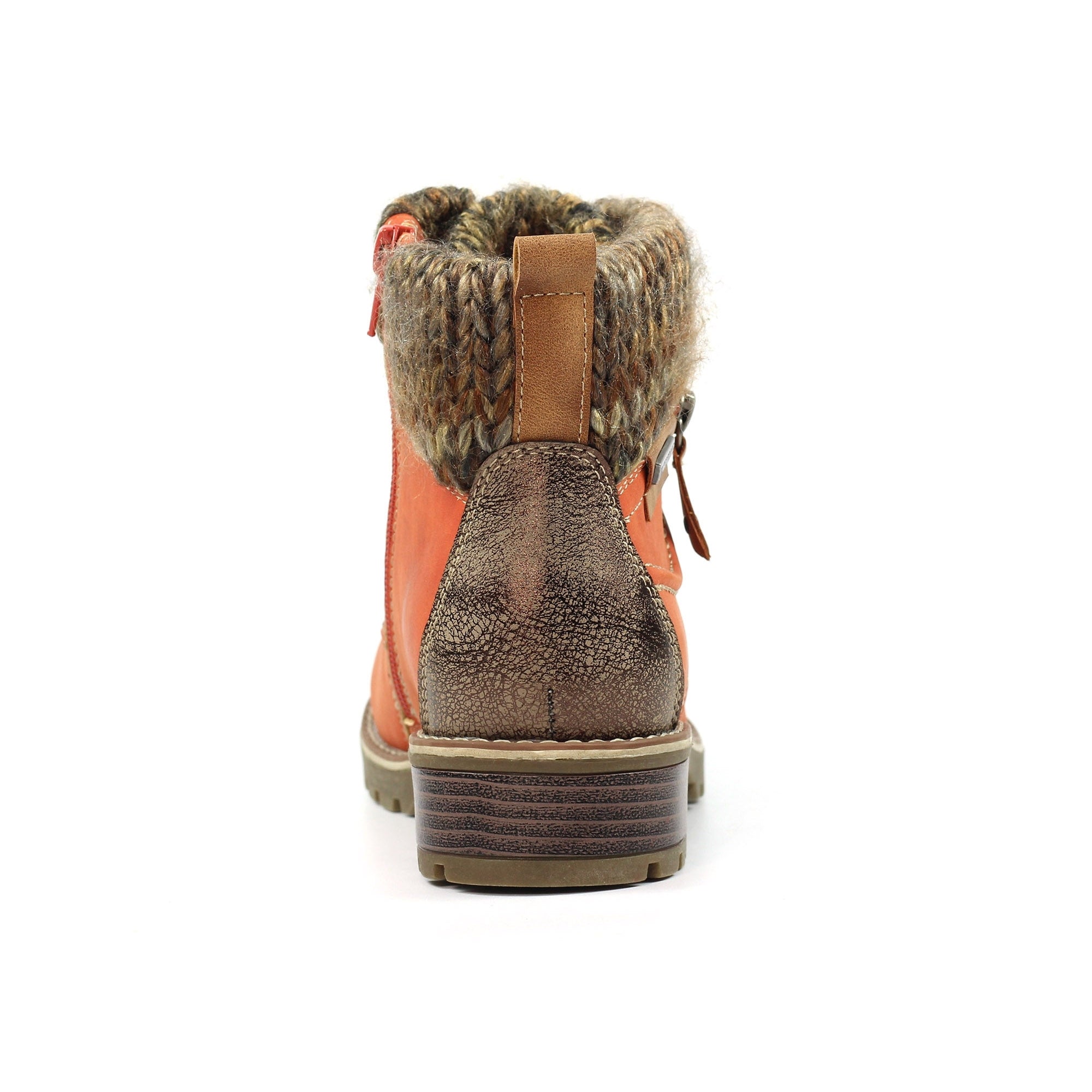 Lunar GLB123 Millie Ladies Orange Waterproof Zip & Lace Ankle Boots, alternate product view 5.