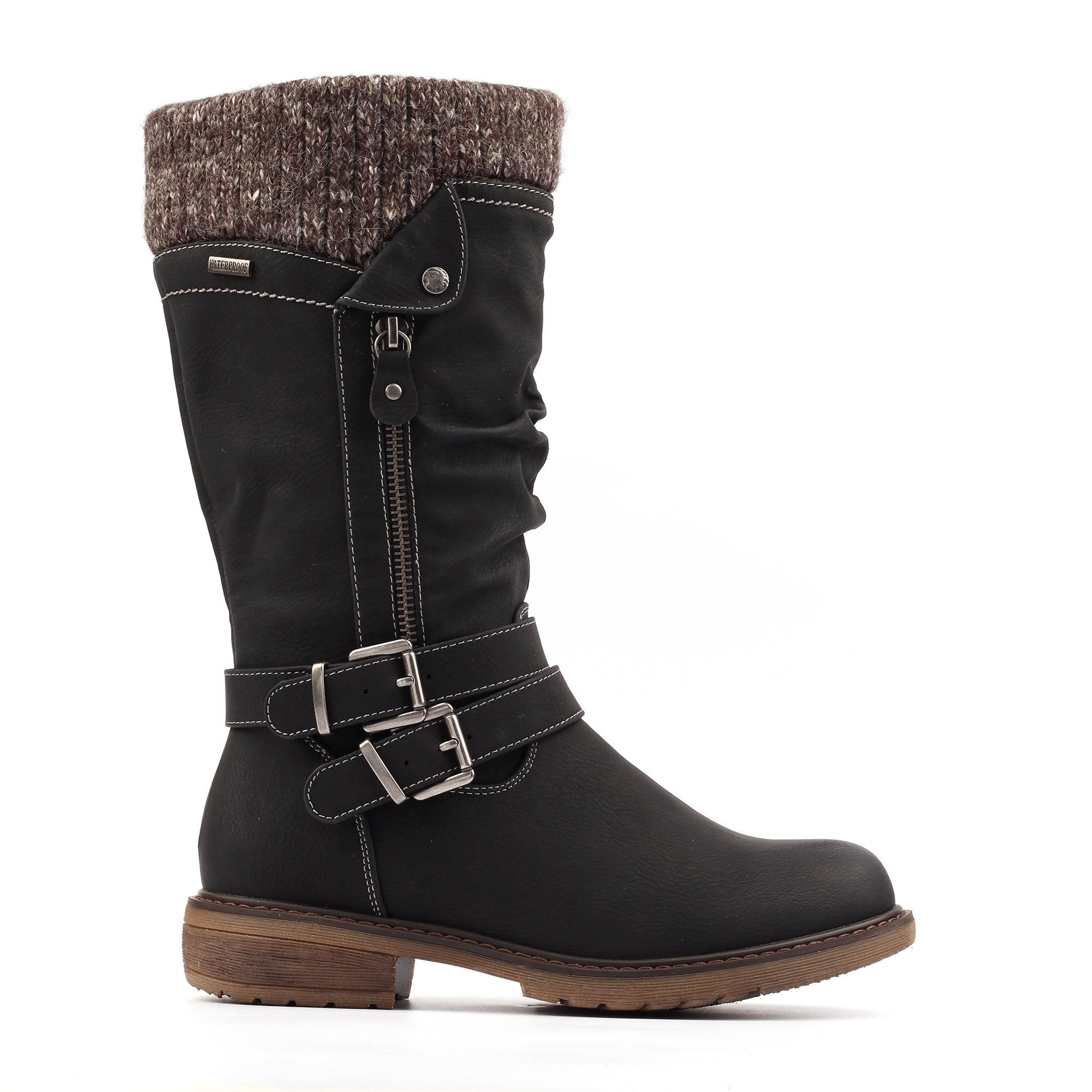 Lunar GLB134 Peyton Ladies Black Waterproof Side Zip Knee High Boots, alternate product view 3.