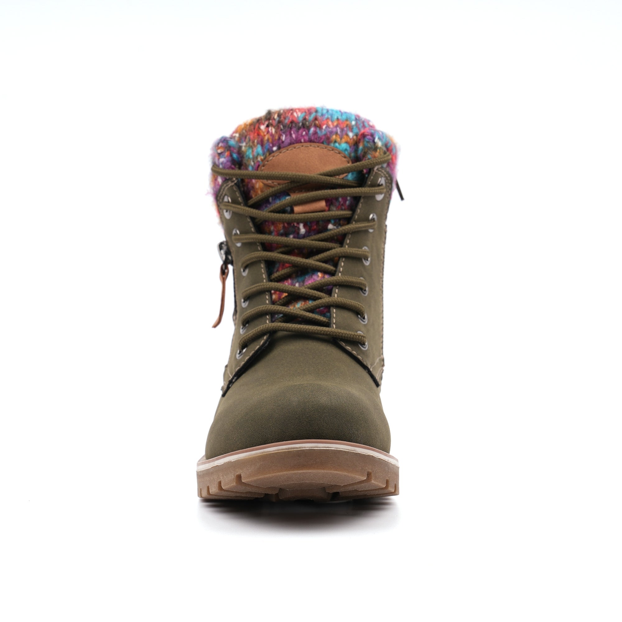 Lunar GLB204 Tabasco Ladies Olive Green Waterproof Zip & Lace Ankle Boots, alternate product view 4.