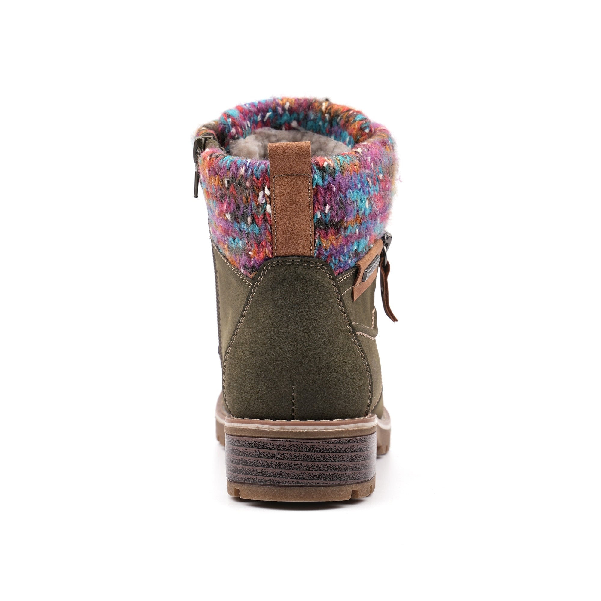 Lunar GLB204 Tabasco Ladies Olive Green Waterproof Zip & Lace Ankle Boots, alternate product view 5.