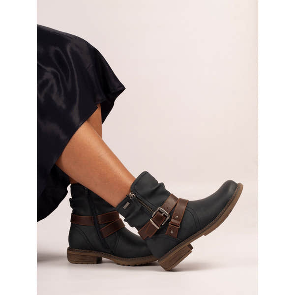 Lunar GLB216 Chime III Ladies Navy Blue Waterproof Ankle Boots, alternate product view 2.