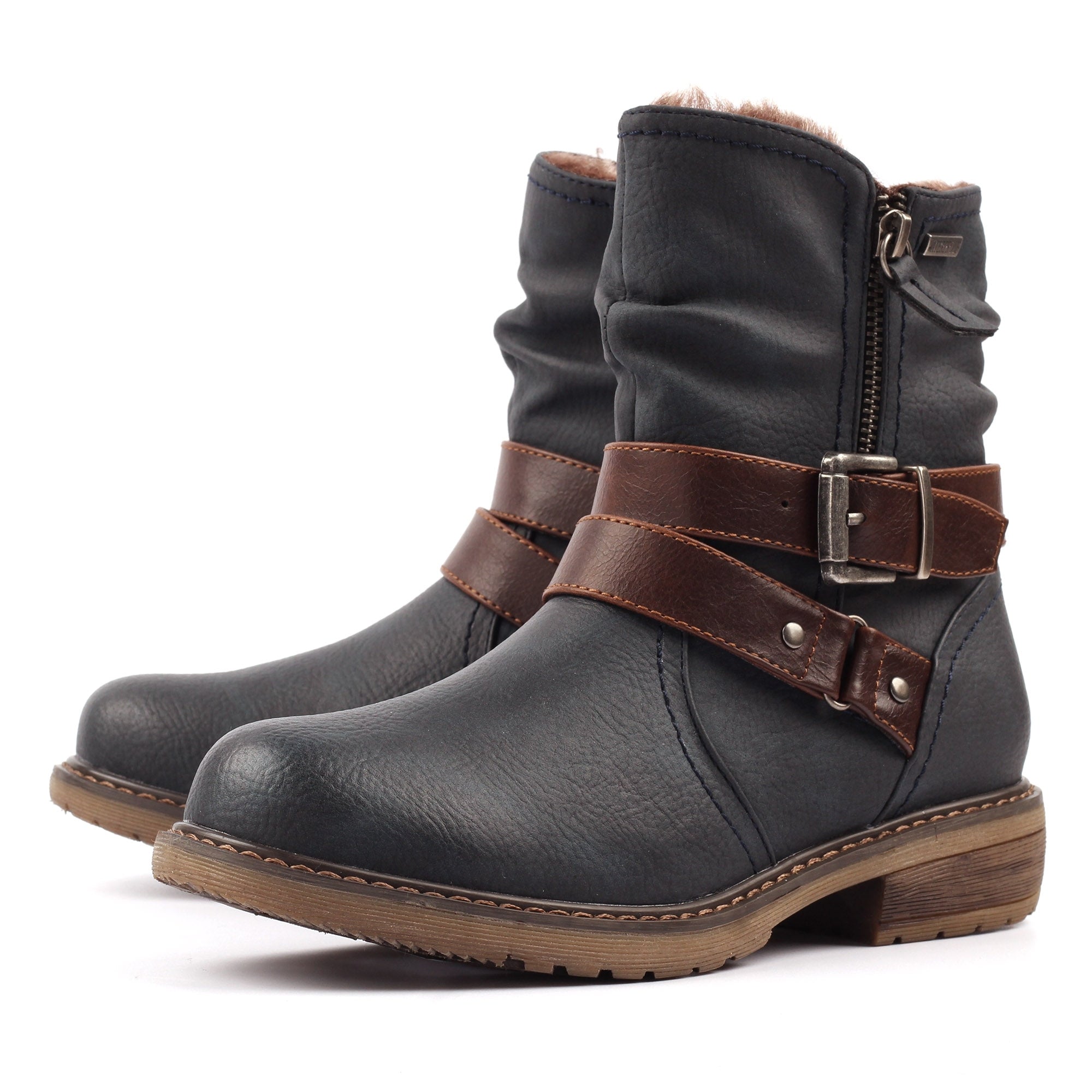 Lunar GLB216 Chime III Ladies Navy Blue Waterproof Ankle Boots, alternate product view 7.