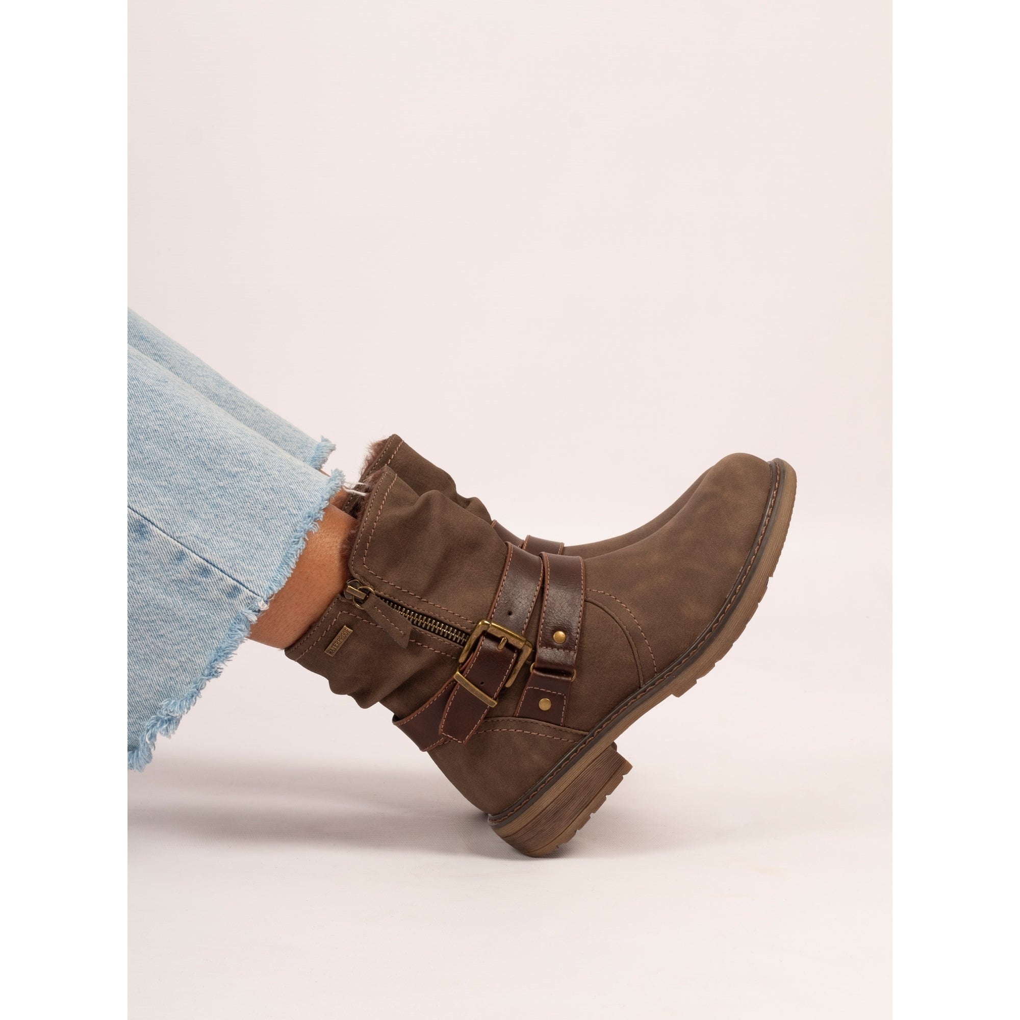 Lunar GLB216 Chime III Ladies Taupe Waterproof Ankle Boots, alternate product view 2.