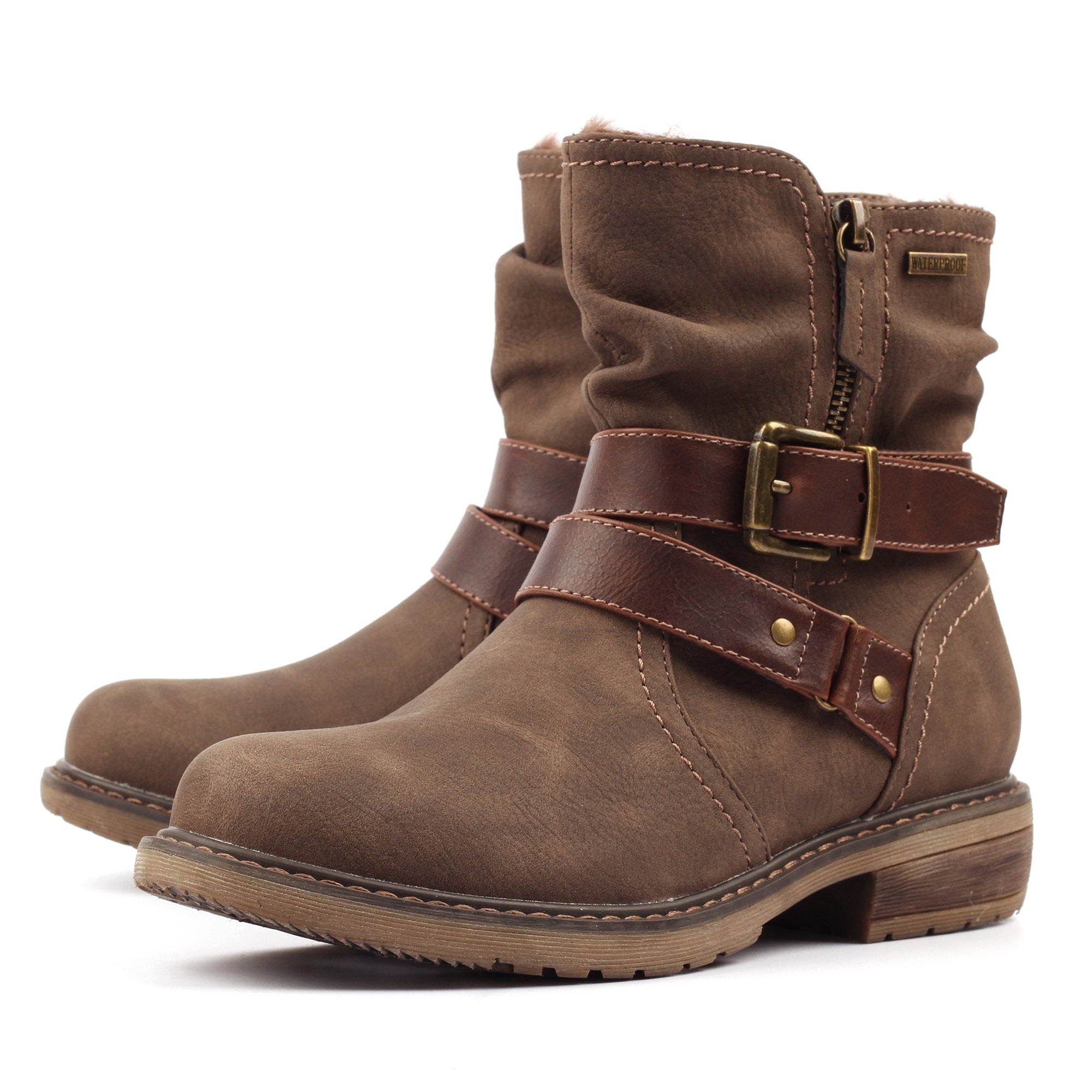 Lunar GLB216 Chime III Ladies Taupe Waterproof Ankle Boots, alternate product view 7.