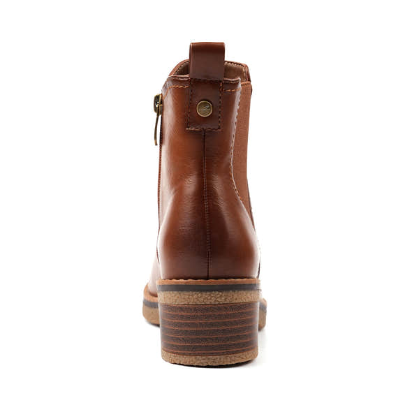Lunar GLC013 Conrad Ladies Tan Side Zip Heeled Ankle Boots, alternate product view 6.