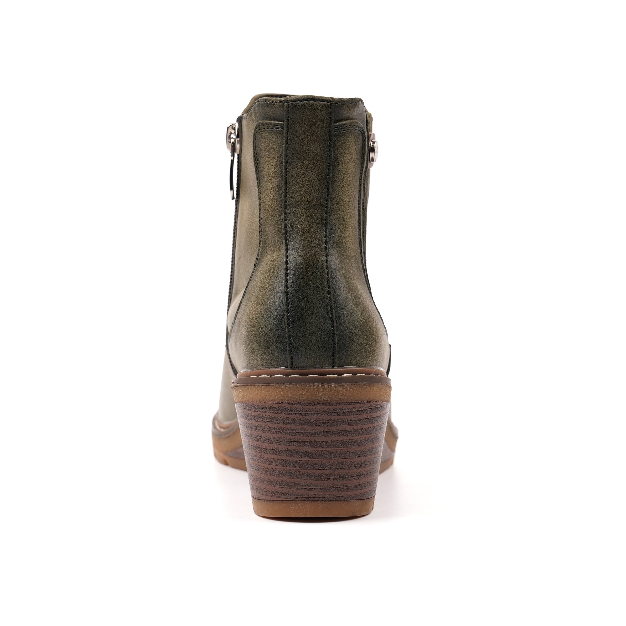 Lunar GLC014 Connie Ladies Green Side Zip Wedge Ankle Boots, alternate product view 5.