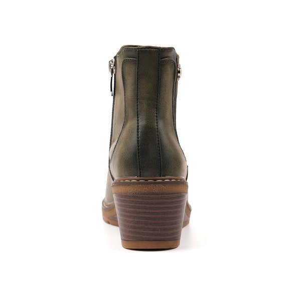 Lunar GLC014 Connie Ladies Green Side Zip Wedge Ankle Boots, alternate product view 5.