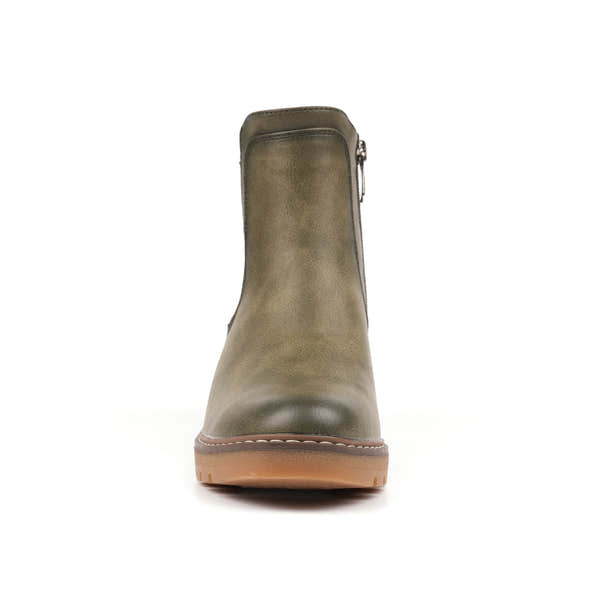 Lunar GLC014 Connie Ladies Green Side Zip Wedge Ankle Boots, alternate product view 6.