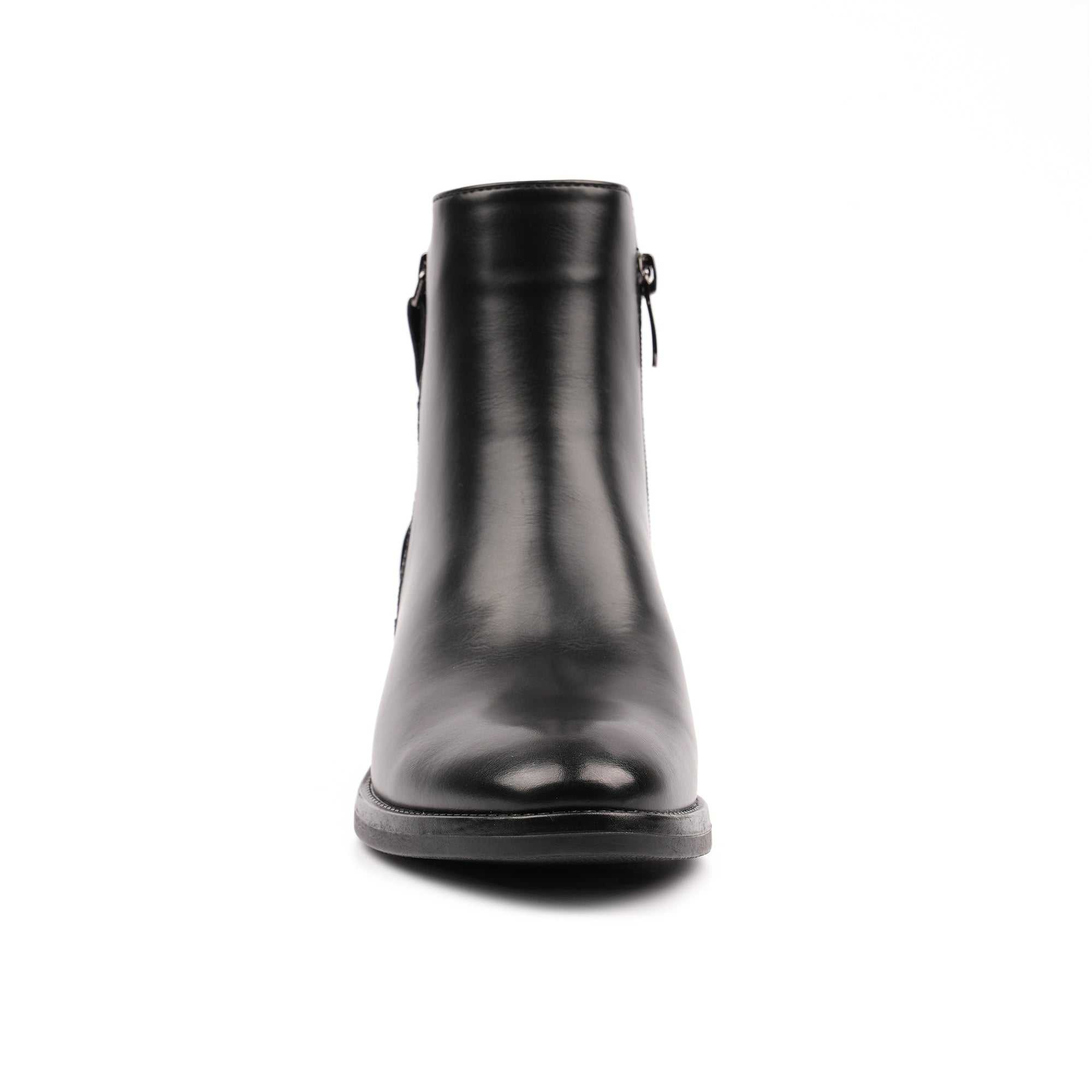 Lunar GLC020 Hayley Ladies Black Side Zip Heeled Ankle Boots, alternate product view 5.