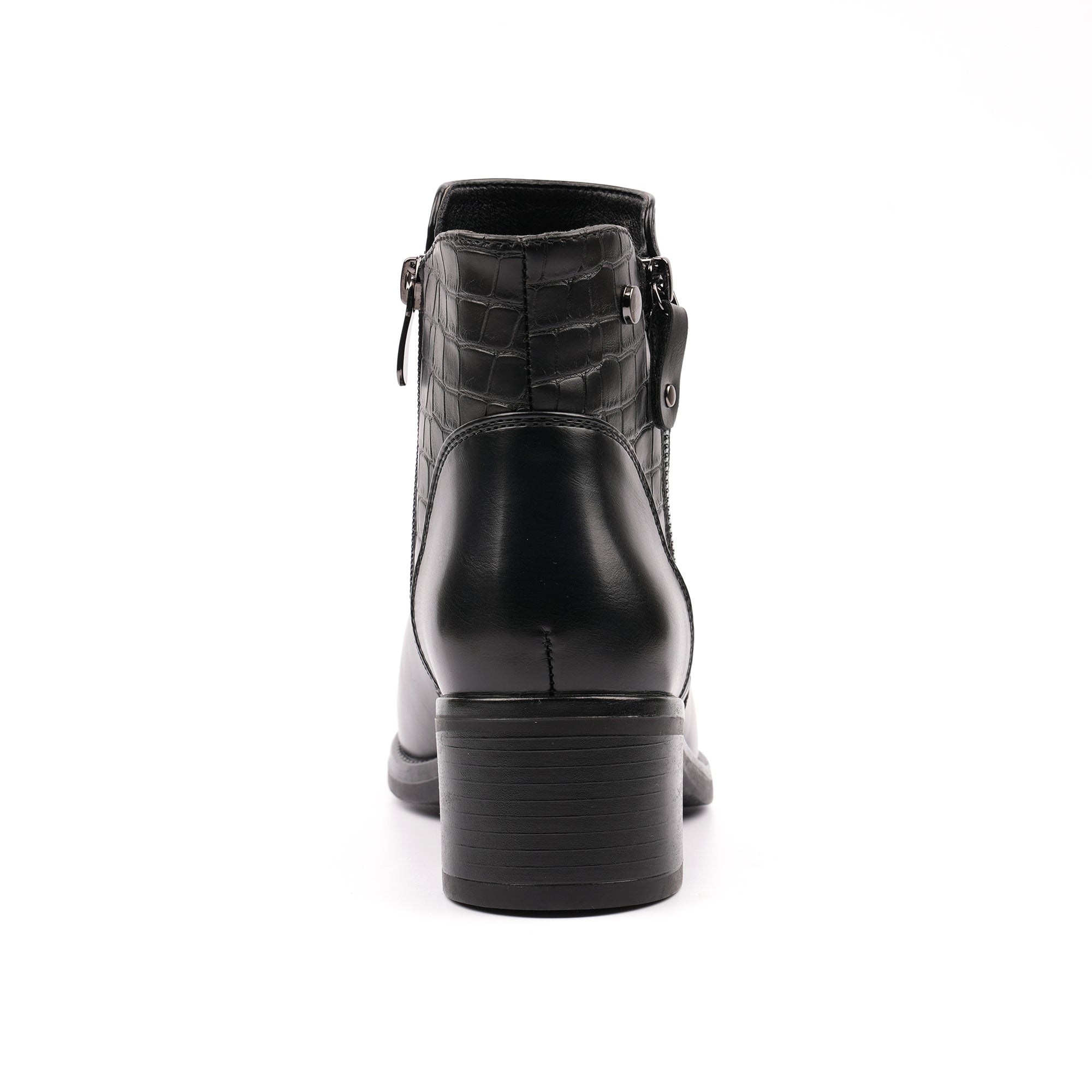 Lunar GLC020 Hayley Ladies Black Side Zip Heeled Ankle Boots, alternate product view 6.