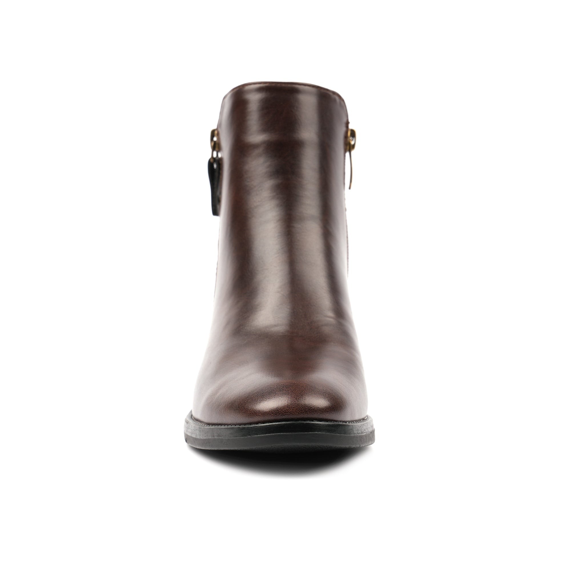 Lunar GLC020 Hayley Ladies Brown Side Zip Heeled Ankle Boots, alternate product view 5.