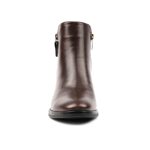 Lunar GLC020 Hayley Ladies Brown Side Zip Heeled Ankle Boots, alternate product view 5.
