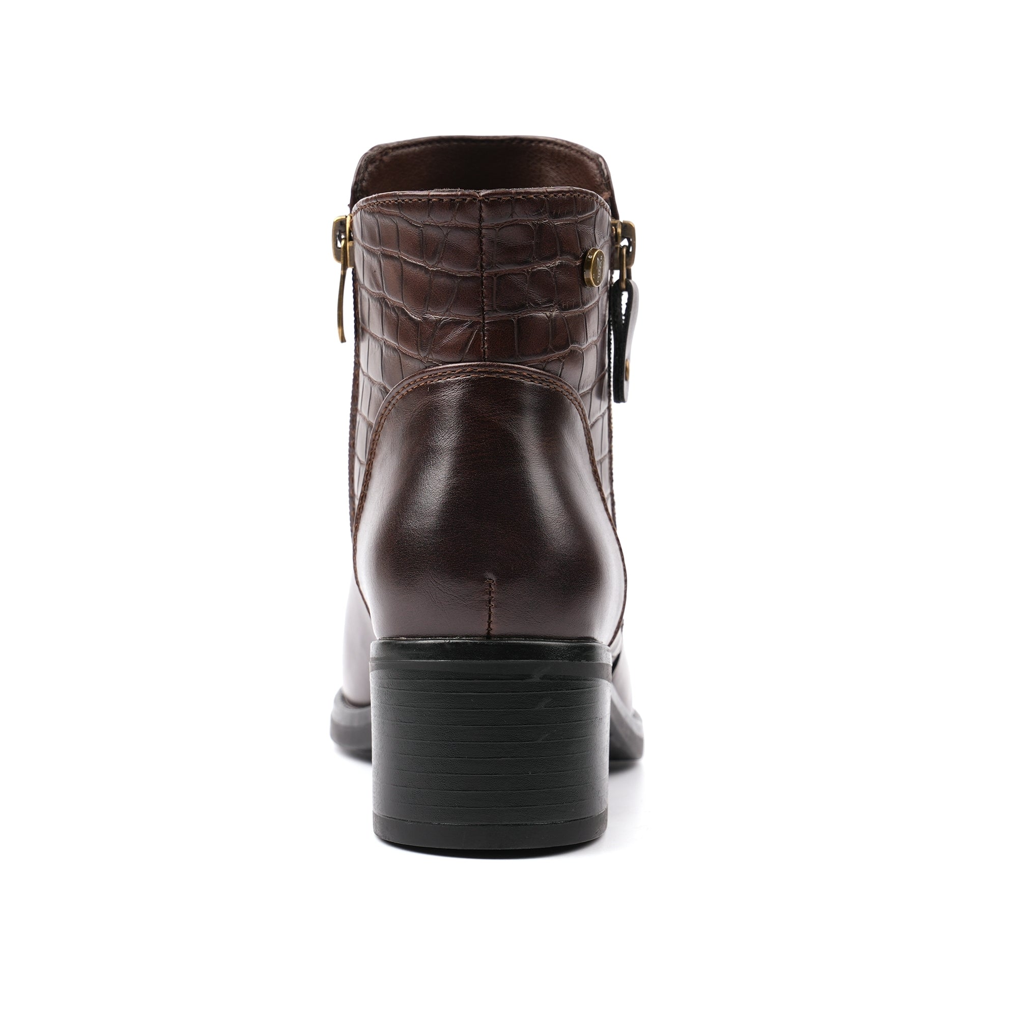 Lunar GLC020 Hayley Ladies Brown Side Zip Heeled Ankle Boots, alternate product view 6.