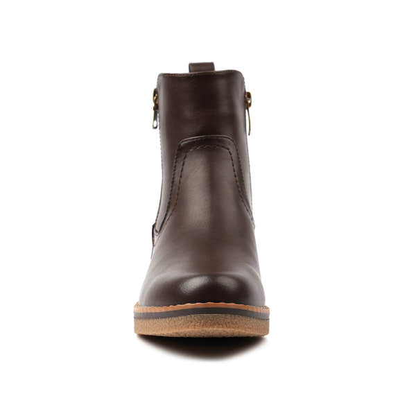 Lunar GLC021 Heaven Ladies Brown Side Zip Heeled Ankle Boots, alternate product view 5.