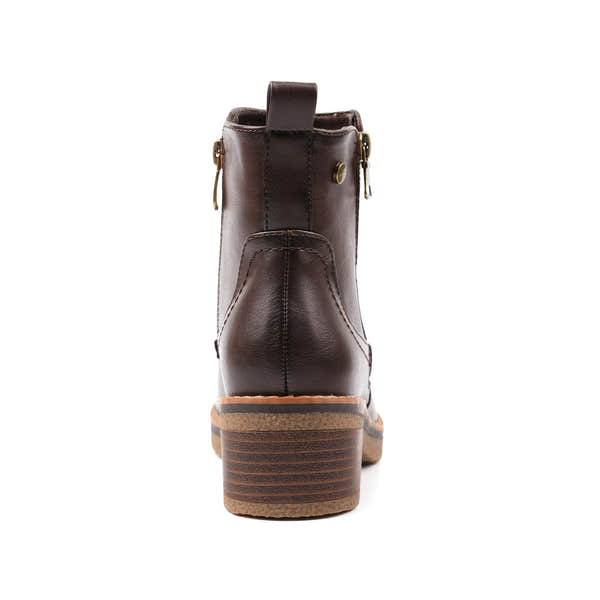 Lunar GLC021 Heaven Ladies Brown Side Zip Heeled Ankle Boots, alternate product view 6.