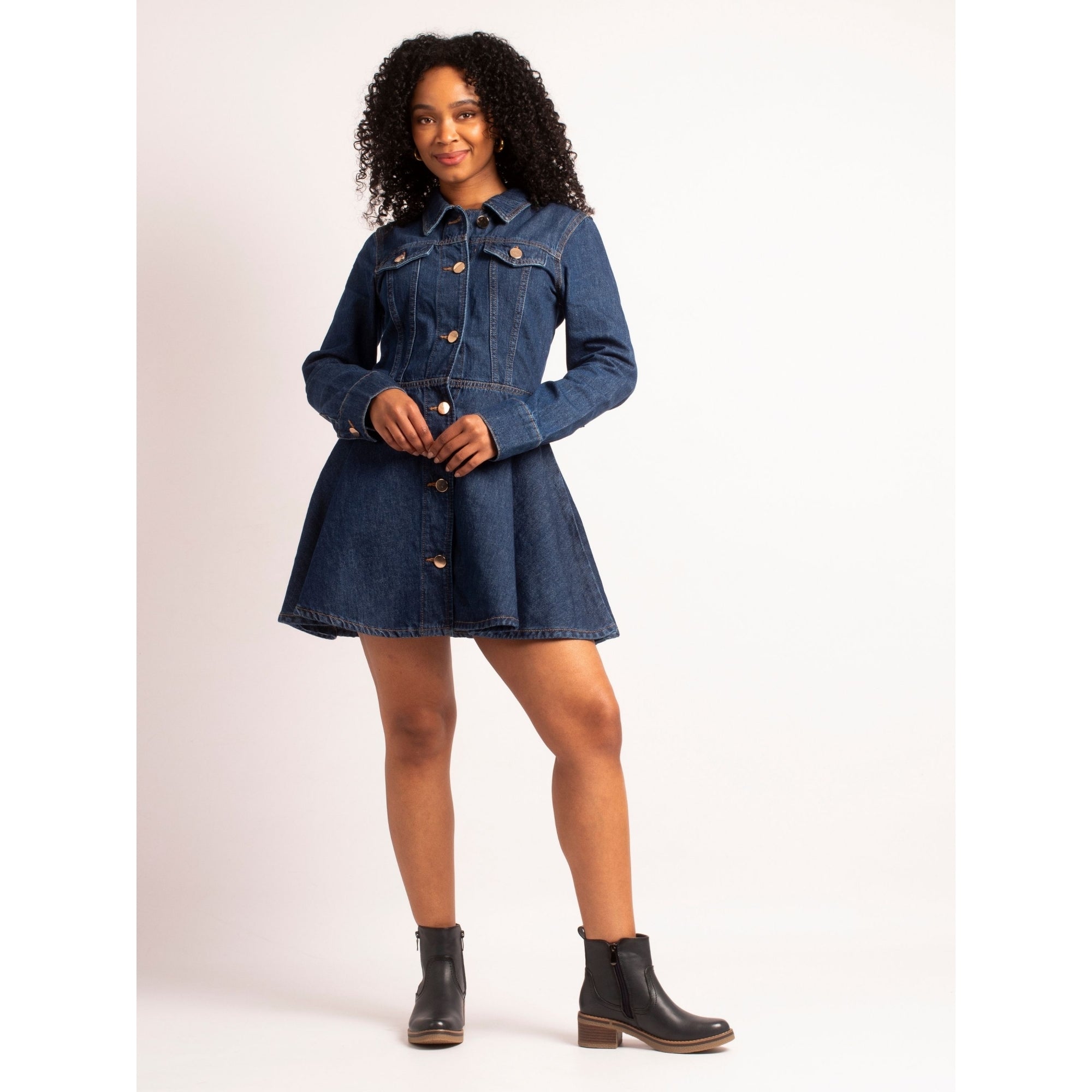 Lunar GLC021 Heaven Ladies Navy Blue Side Zip Heeled Ankle Boots, alternate product view 3.