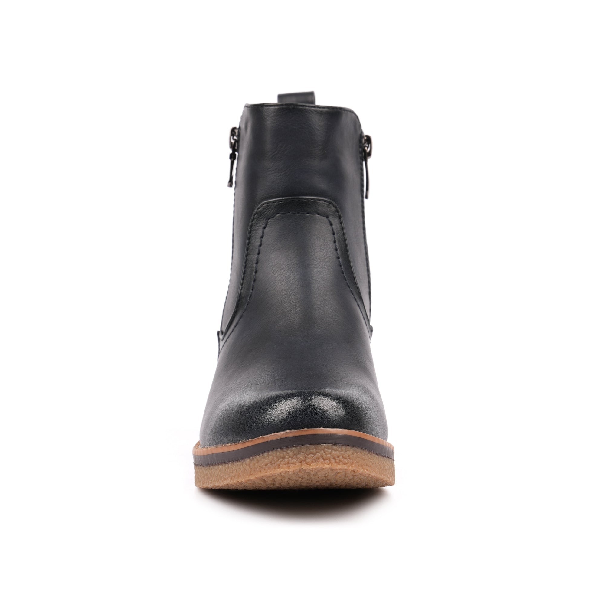 Lunar GLC021 Heaven Ladies Navy Blue Side Zip Heeled Ankle Boots, alternate product view 5.