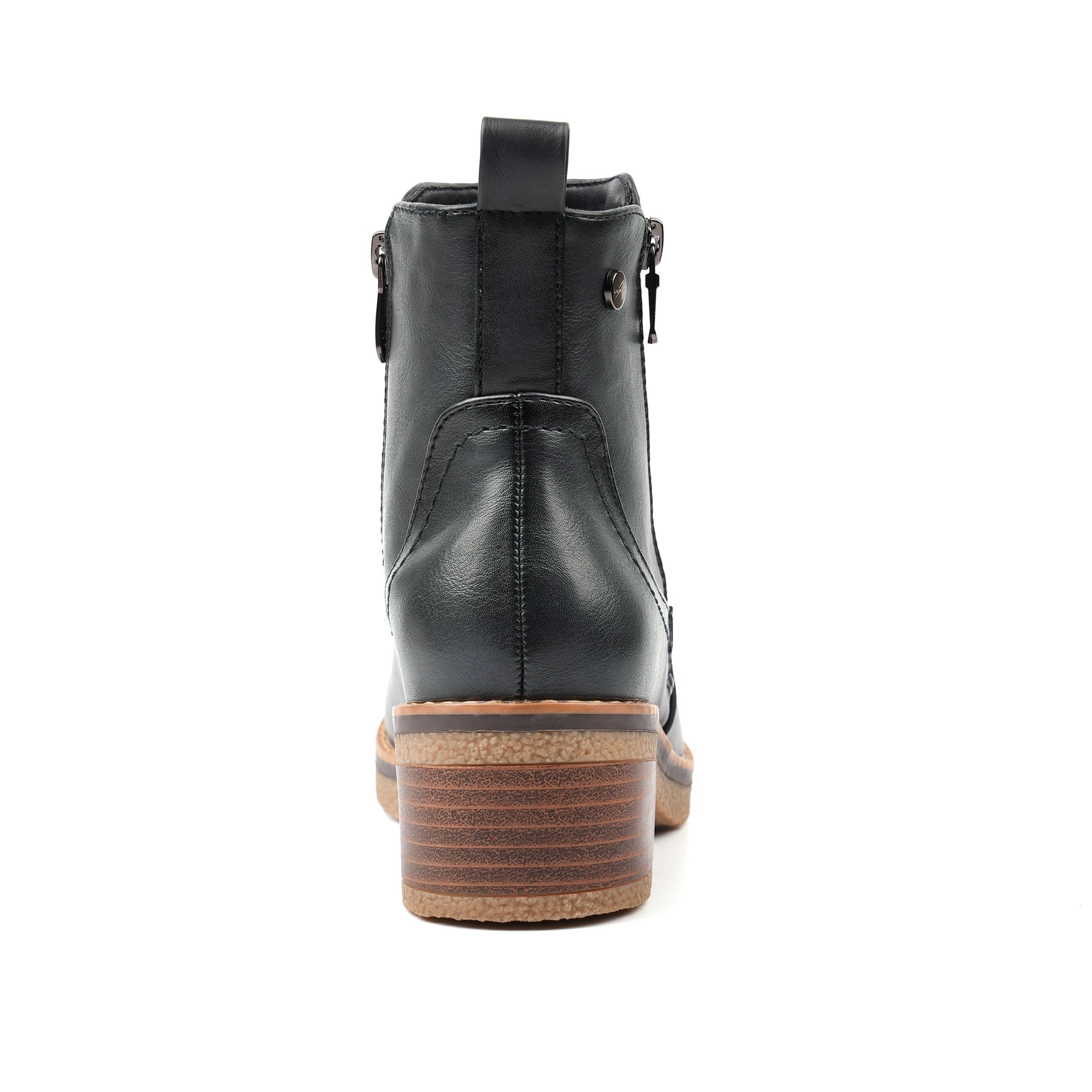 Lunar GLC021 Heaven Ladies Navy Blue Side Zip Heeled Ankle Boots, alternate product view 6.
