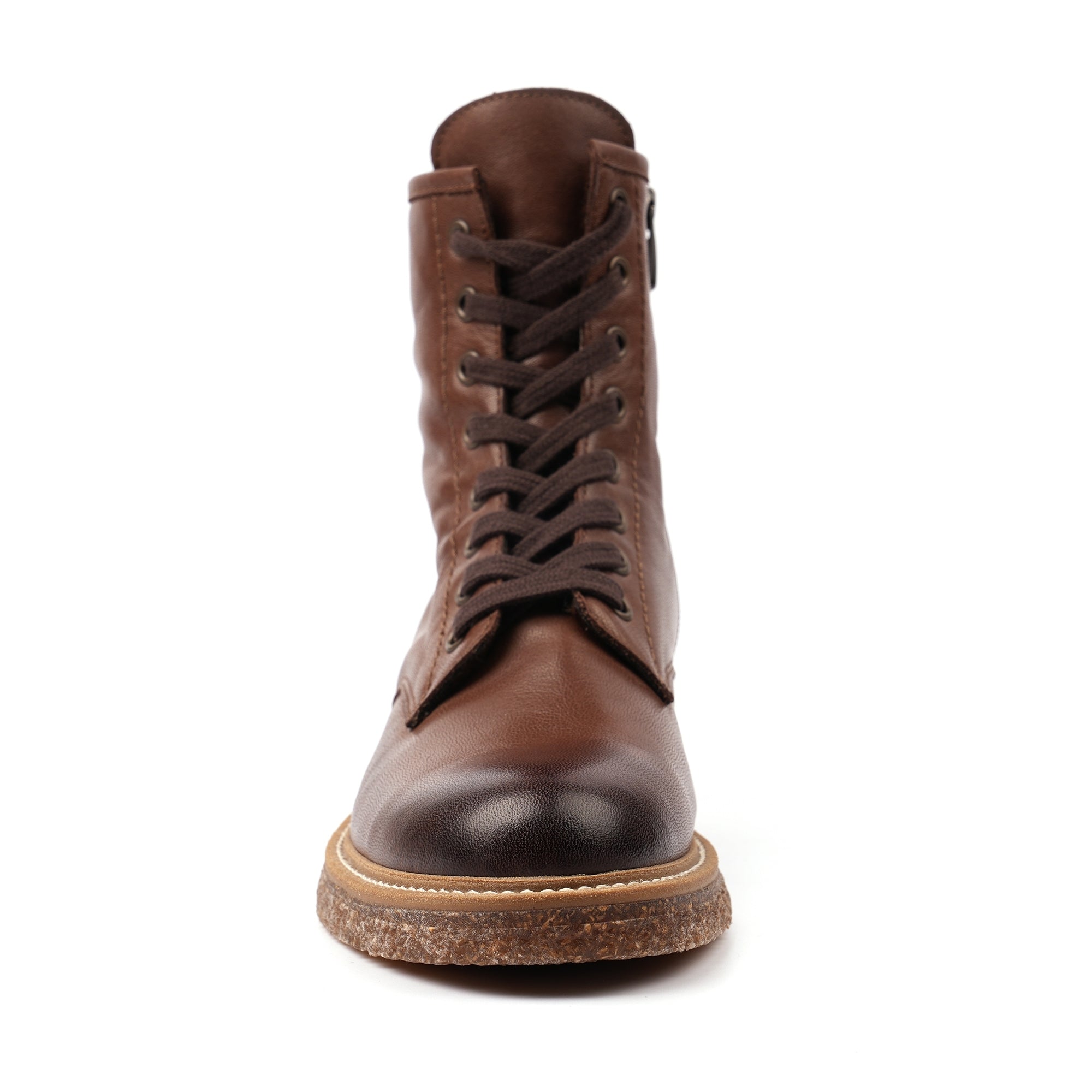 Lunar GLM002 Venus Ladies Brown Leather Zip & Lace Ankle Boots, alternate product view 5.