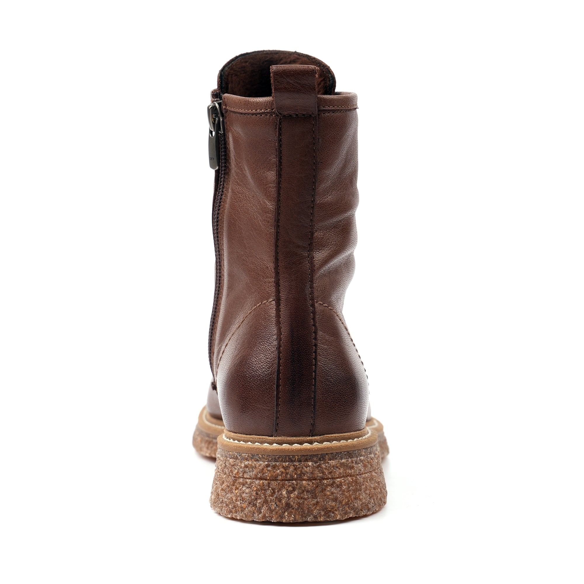 Lunar GLM002 Venus Ladies Brown Leather Zip & Lace Ankle Boots, alternate product view 6.