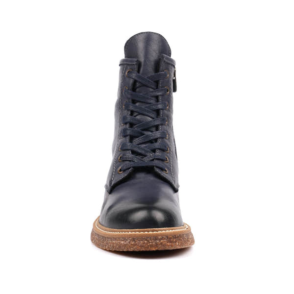 Lunar GLM002 Venus Ladies Navy Blue Leather Zip & Lace Ankle Boots, alternate product view 5.