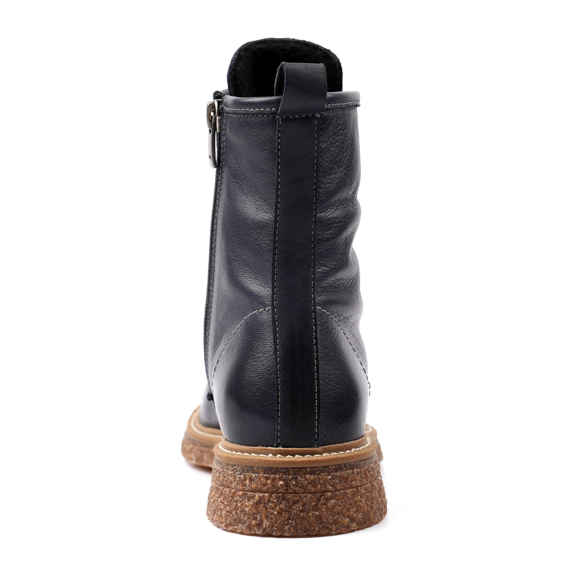 Lunar GLM002 Venus Ladies Navy Blue Leather Zip & Lace Ankle Boots, alternate product view 6.