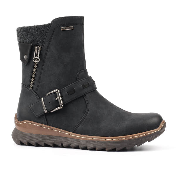 Lunar GLR131 Haley Ladies Black Waterproof Side Zip Ankle Boots, alternate product view 3.