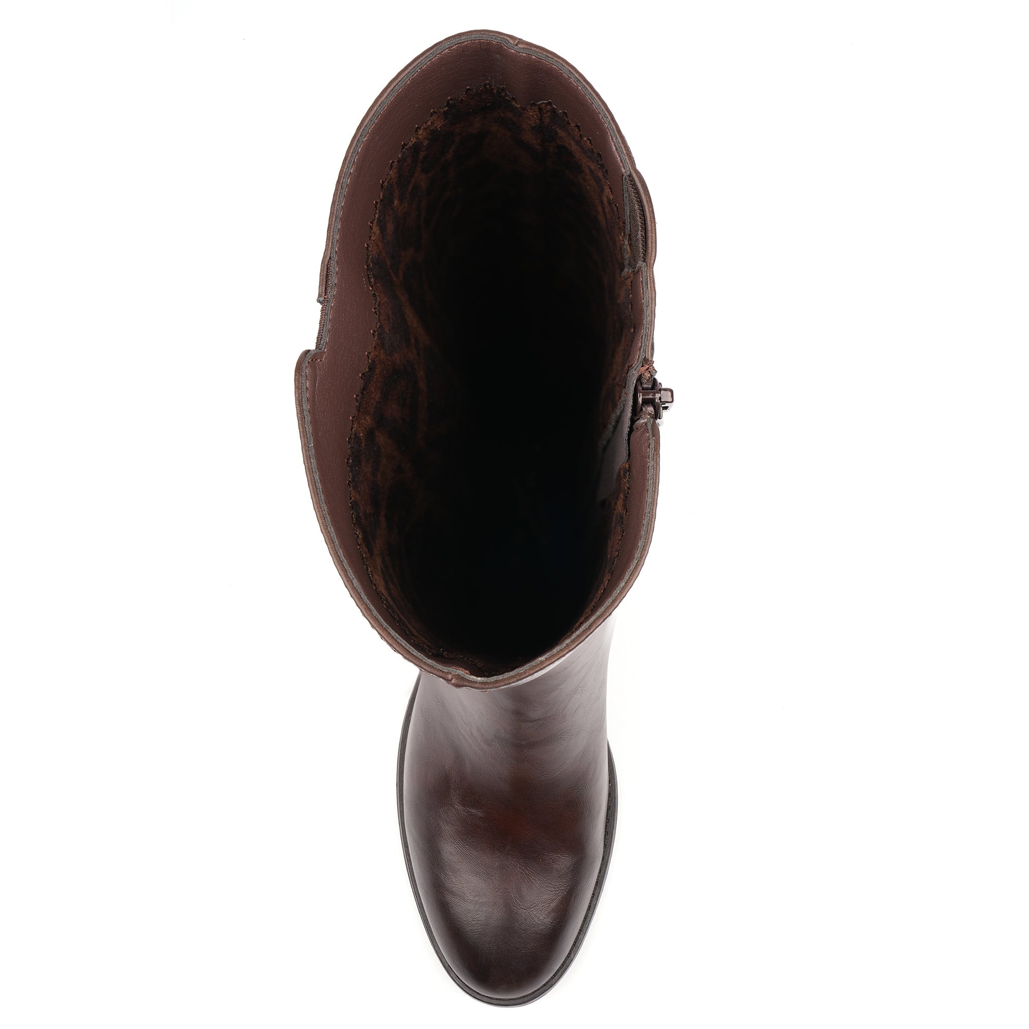 Lunar GLZ004 Sindy Ladies Brown Side Zip Heeled Knee High Boots, alternate product view 7.