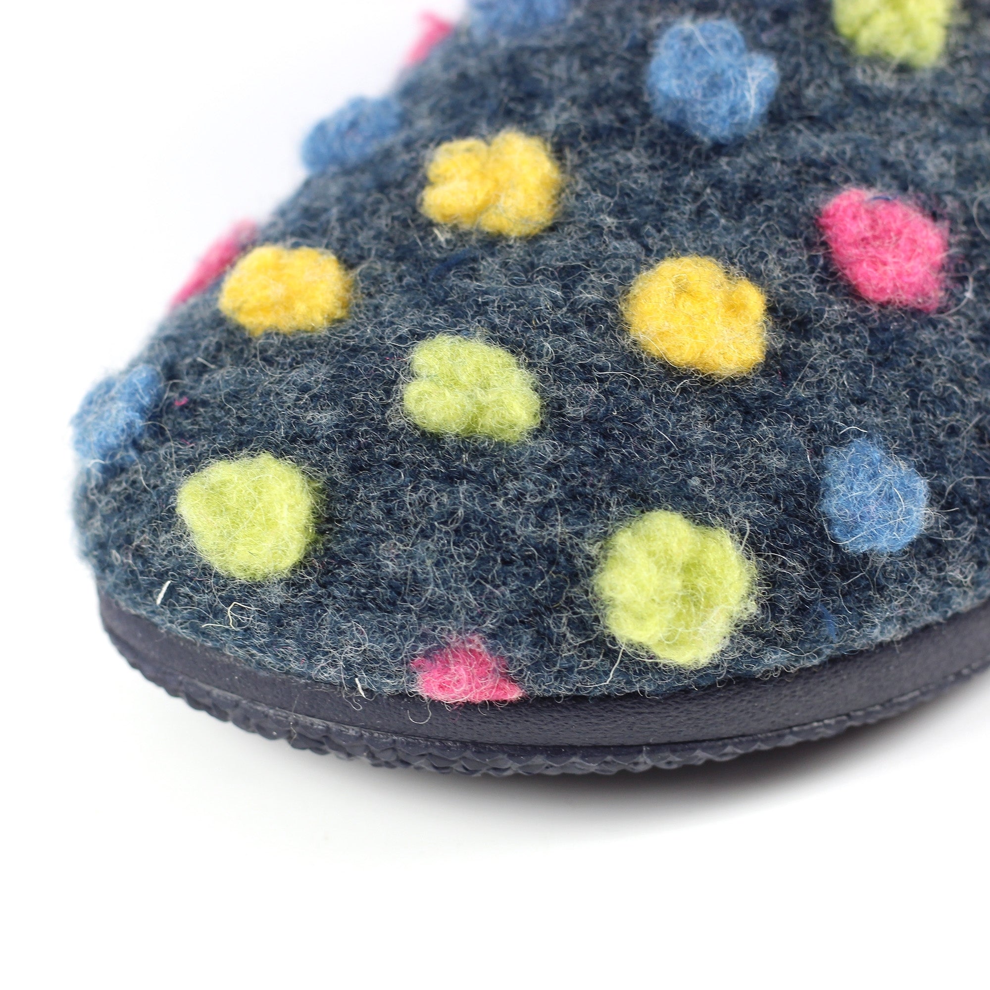 Lunar KLA126 Montreal Ladies Navy Blue Textile Mule Slippers, alternate product view 10.
