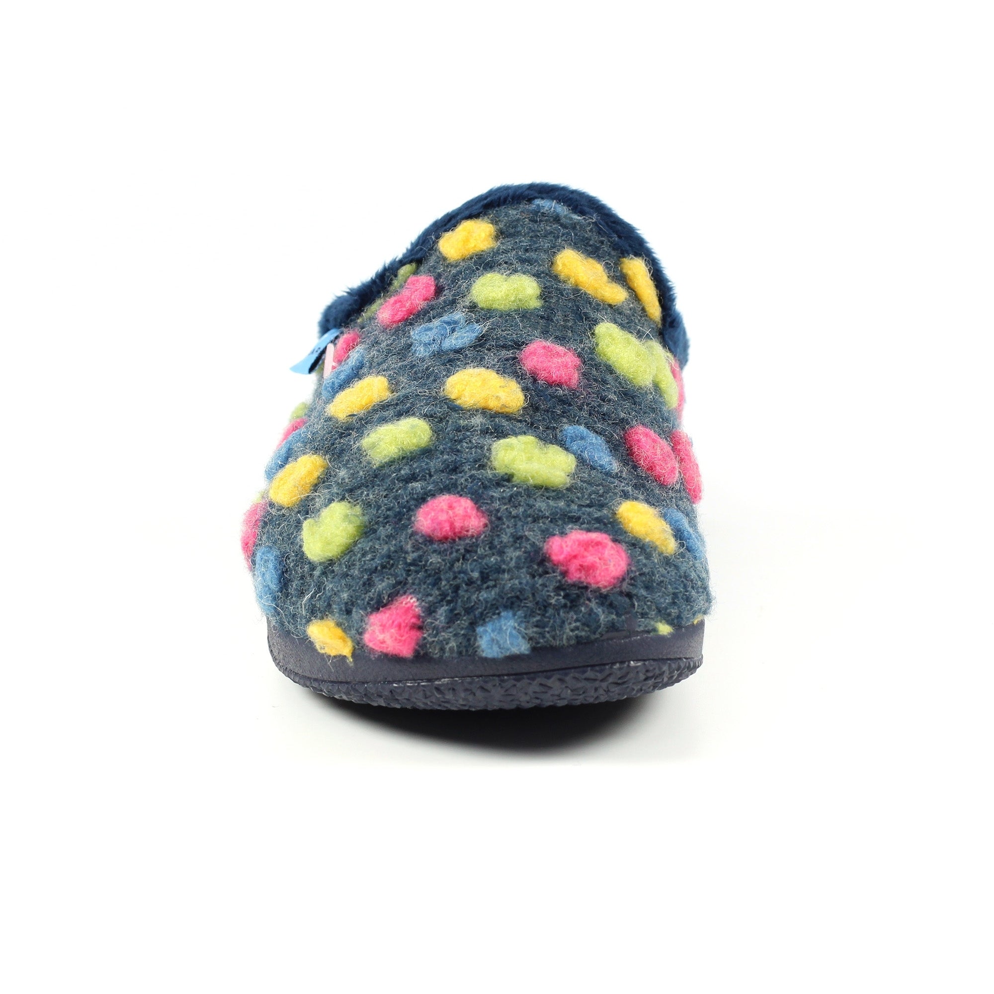 Lunar KLA126 Montreal Ladies Navy Blue Textile Mule Slippers, alternate product view 5.