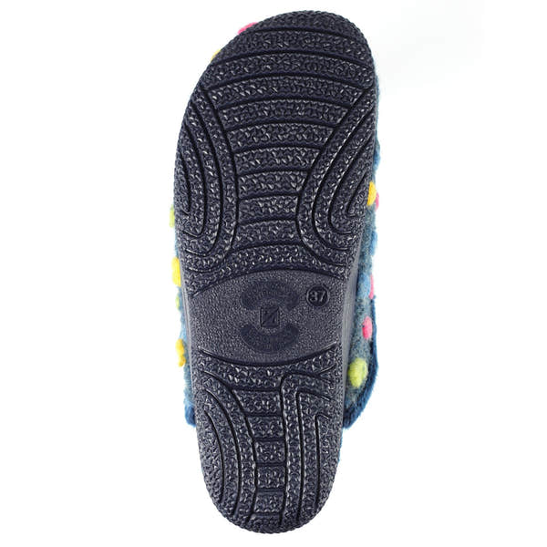 Lunar KLA126 Montreal Ladies Navy Blue Textile Mule Slippers, alternate product view 9.
