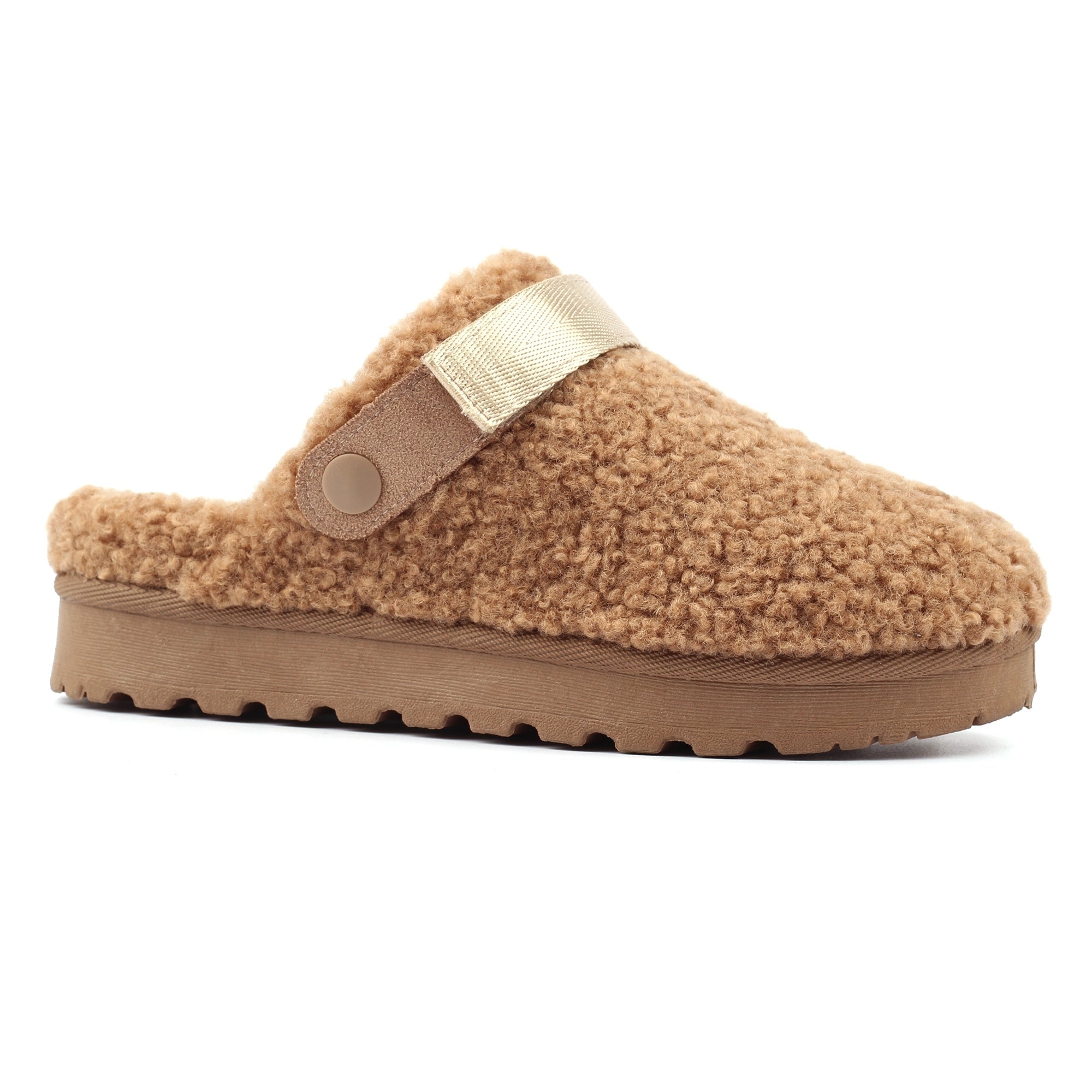 Lunar KLZ002 Naples Ladies Mink Textile Mule Slippers, alternate product view 4.
