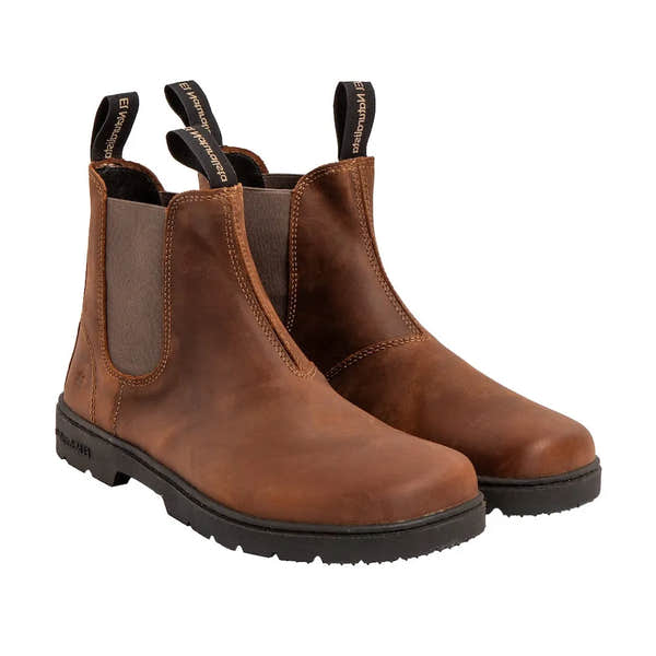 El Naturalista N5262 unisex wide Spanish Terra leather ankle boots with elastic side panels and rugged black sole.