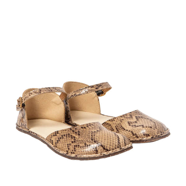 El Naturalista N5683 Ladies Wide Spanish Beige Leather Buckle Sandals