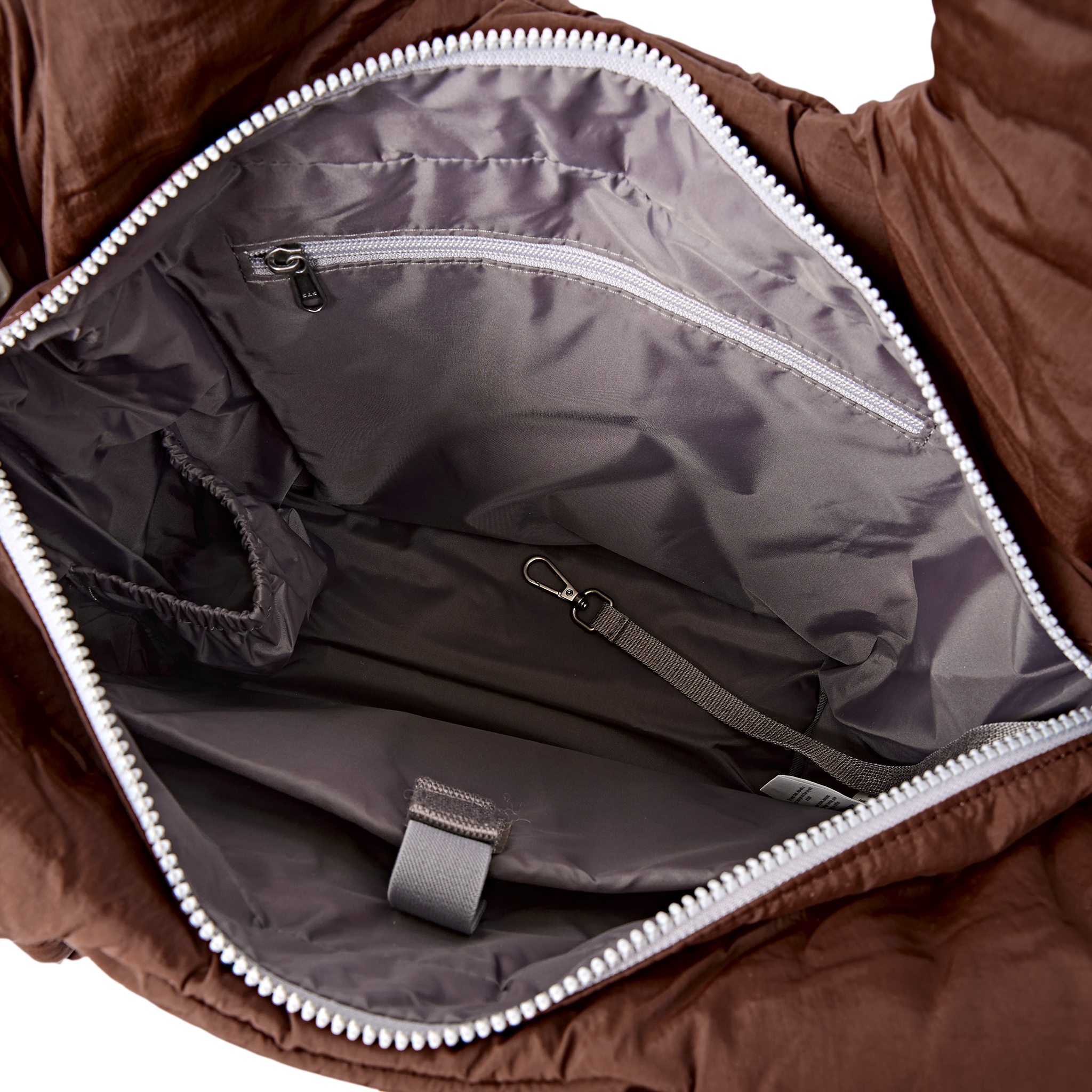 Roka Oxford Chocolate Medium Shoulder Bag, interior compartments (4)
