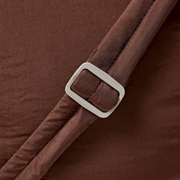Roka Oxford Chocolate Medium Shoulder Bag, strap hardware detail (6)