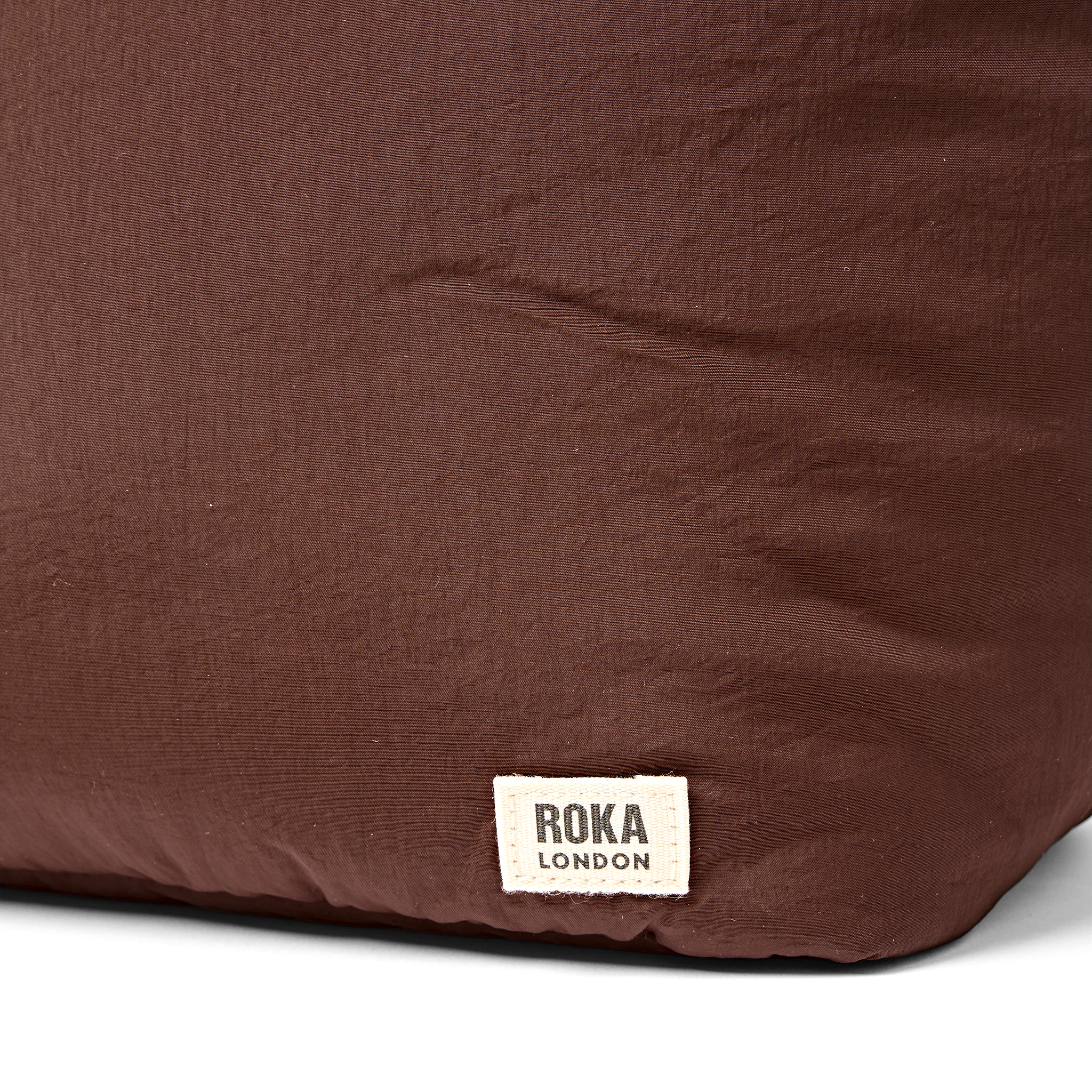 Roka Oxford Chocolate Medium Shoulder Bag, logo detail (7)