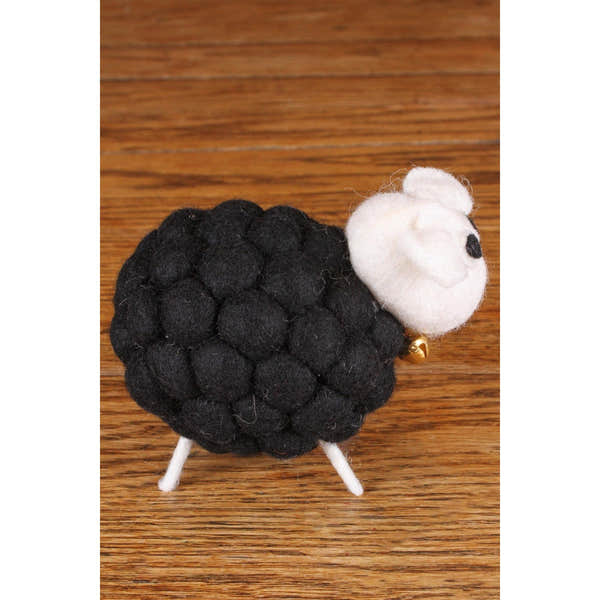 Pachamama Brenda The Black Sheep, felt animal decoration; product view 2.