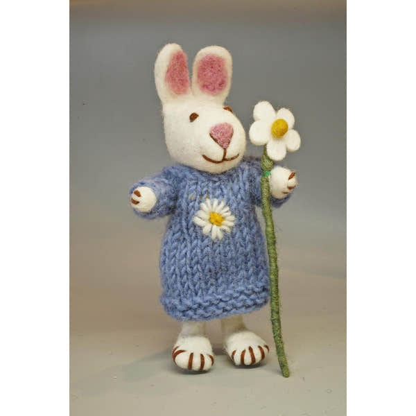 Pachamama Daisy The Rabbit, felt animal decoration; product view.