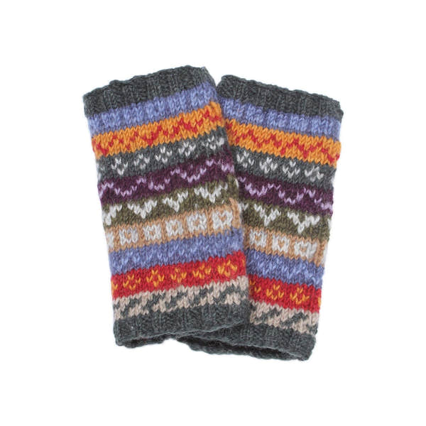 Pachamama Elveden Handwarmer, with colourful Fair Isle bands; product view 5.