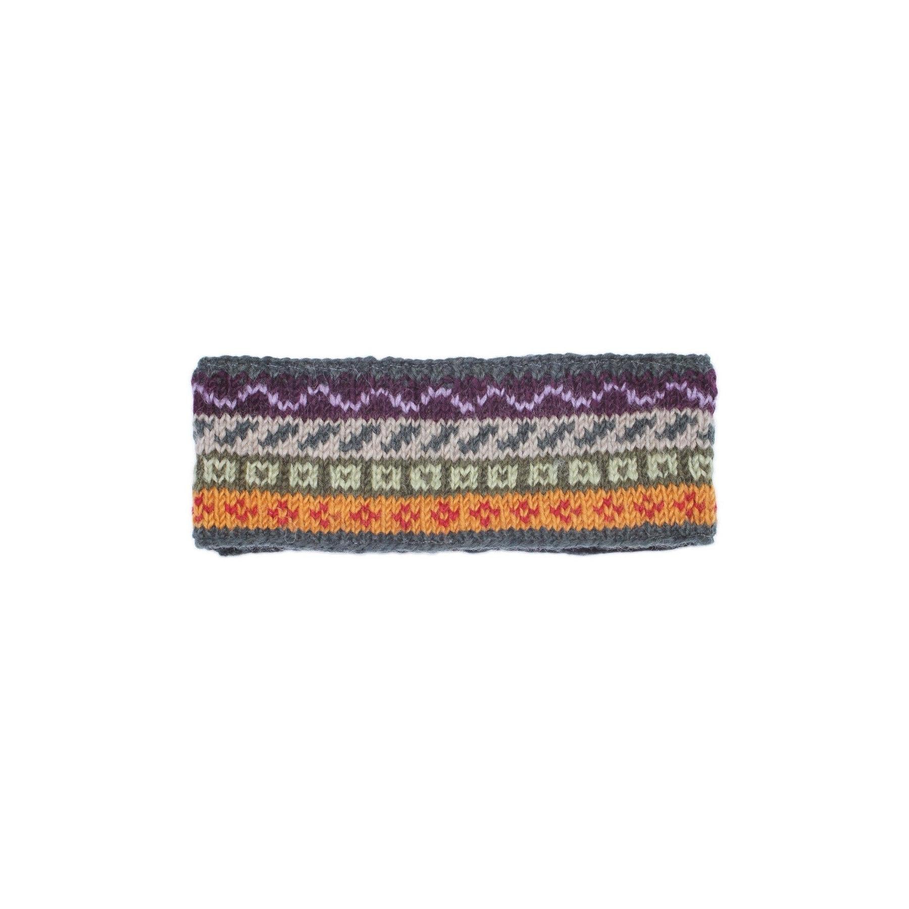Pachamama Elveden Headband, with colourful Fair Isle bands; product view 8.