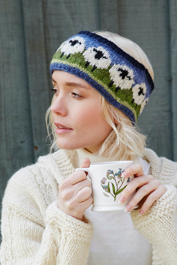 Pachamama Flock Of Sheep Headband, with rows of sheep; product view 5.