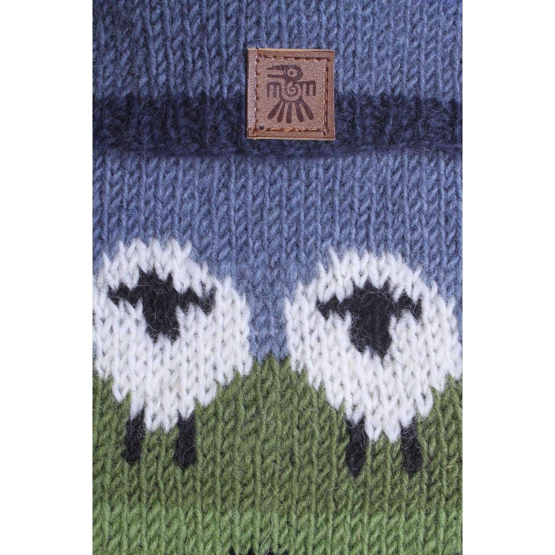 Pachamama Flock Of Sheep Hot Water Bottle, with rows of sheep; product view 3.
