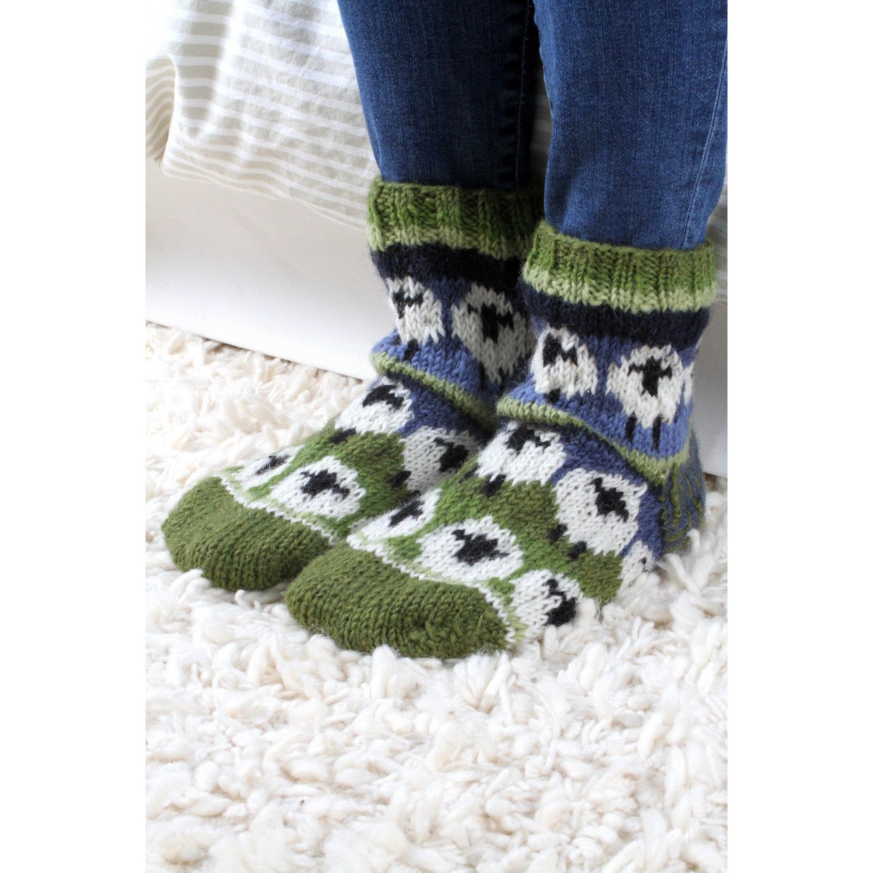 Pachamama Flock Of Sheep Sofa Socks, with rows of sheep; product view 3.