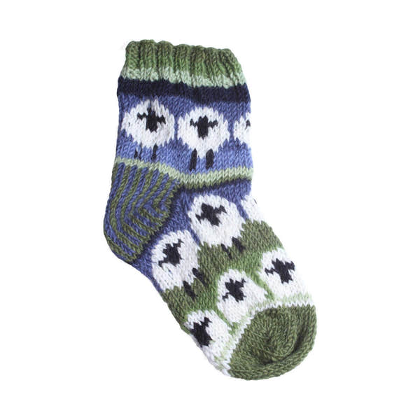 Pachamama Flock Of Sheep Sofa Socks, with rows of sheep; product view 8.