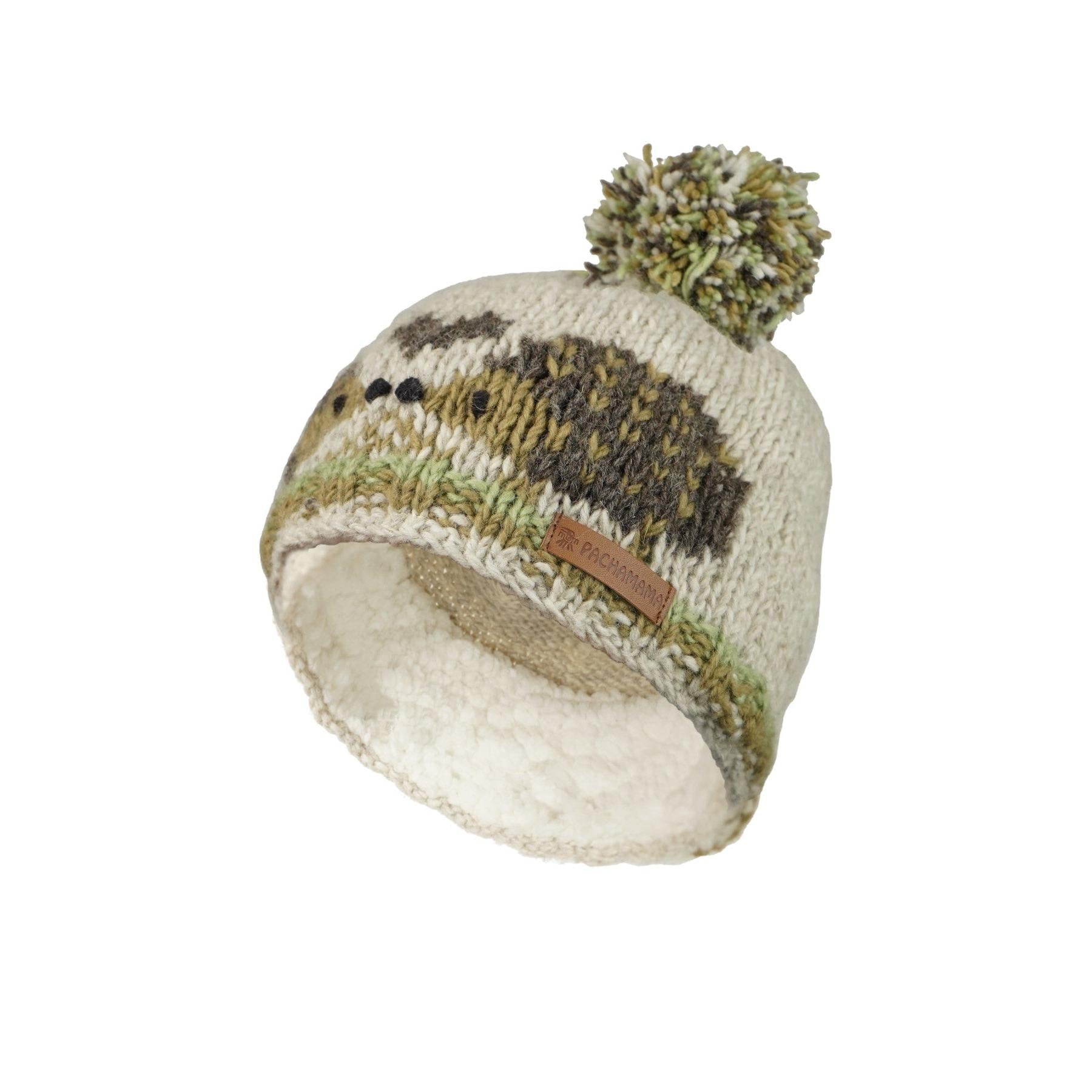 Pachamama Hedgehog Bobble Beanie, with hedgehog motifs; product view 4.